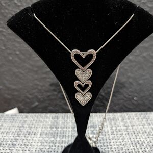 Elegant Silver Heart Necklace
